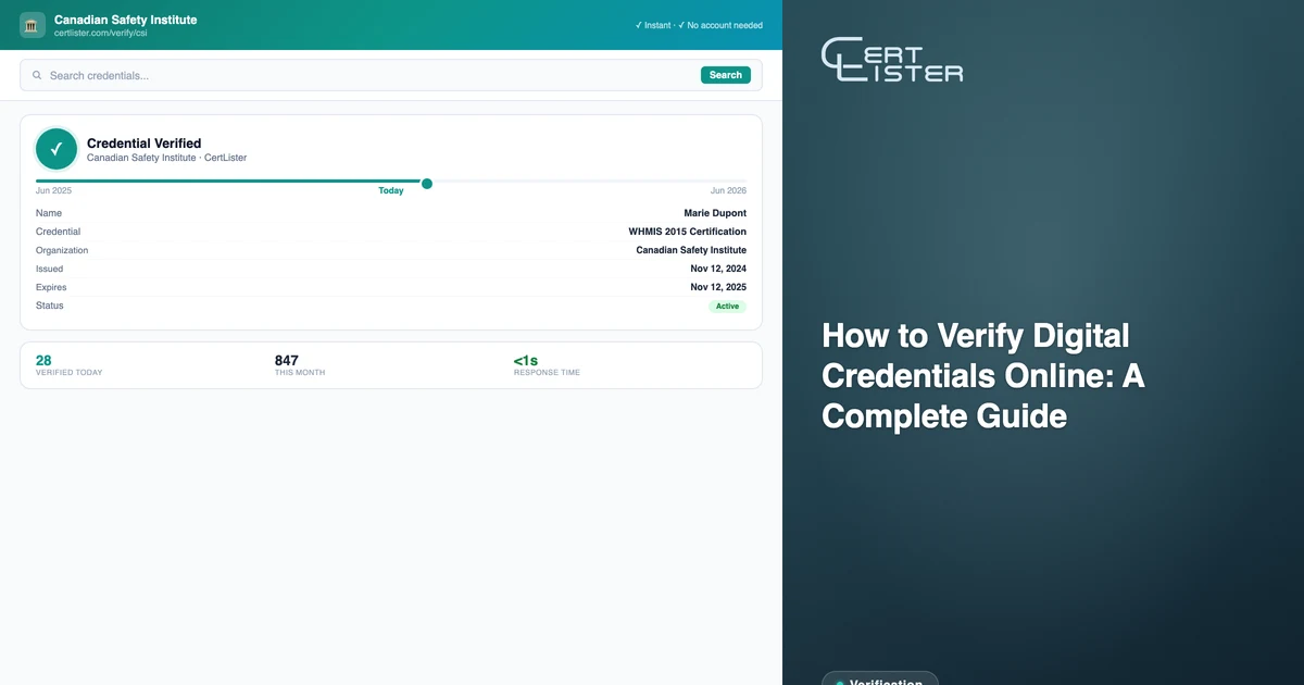 CertLister public credential verification portal — how to verify digital credentials online instantly
