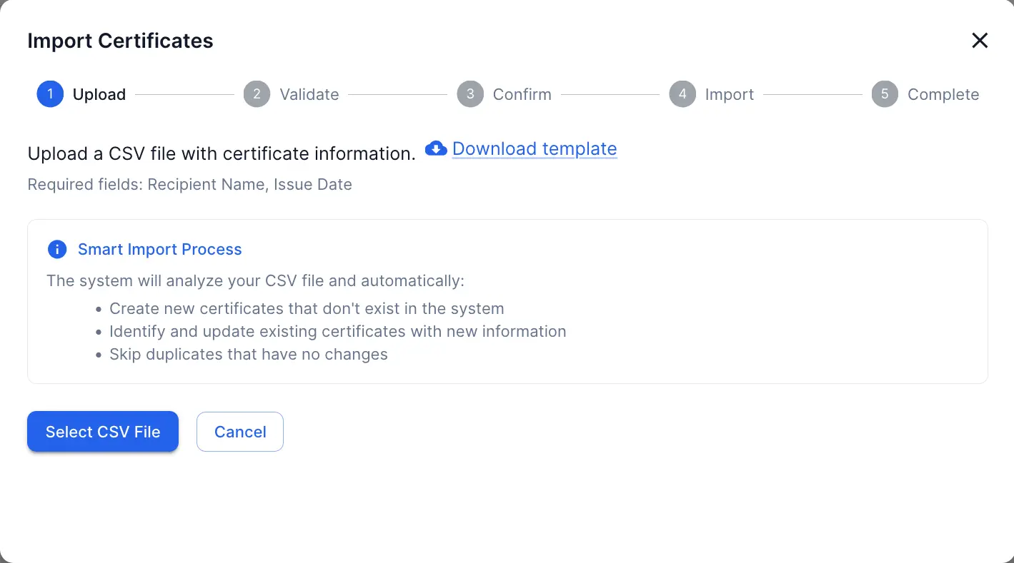 Bulk importing certificates via CSV in CertLister