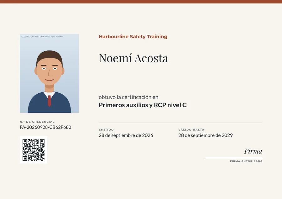 PDF de credencial hecho con el diseño Vertical, con la foto del destinatario en el marco