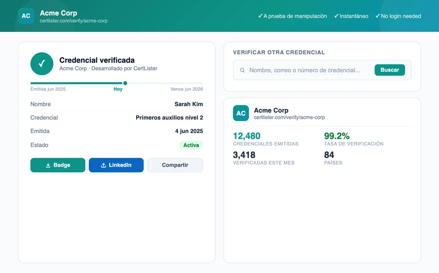 Credential verification portal