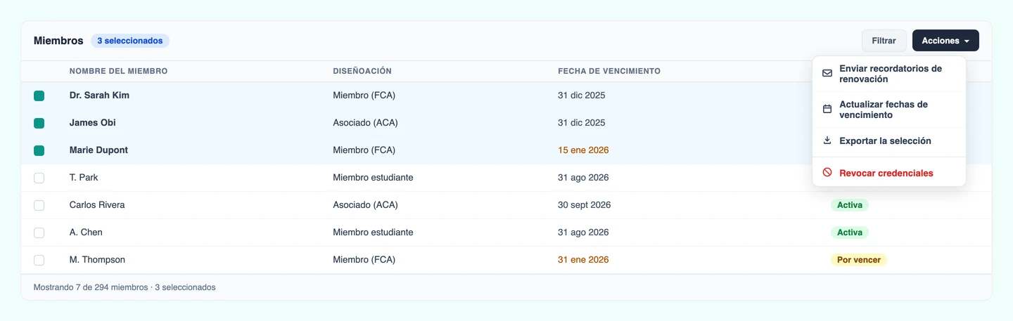 CertLister credential expiry tracking — bulk actions and status management