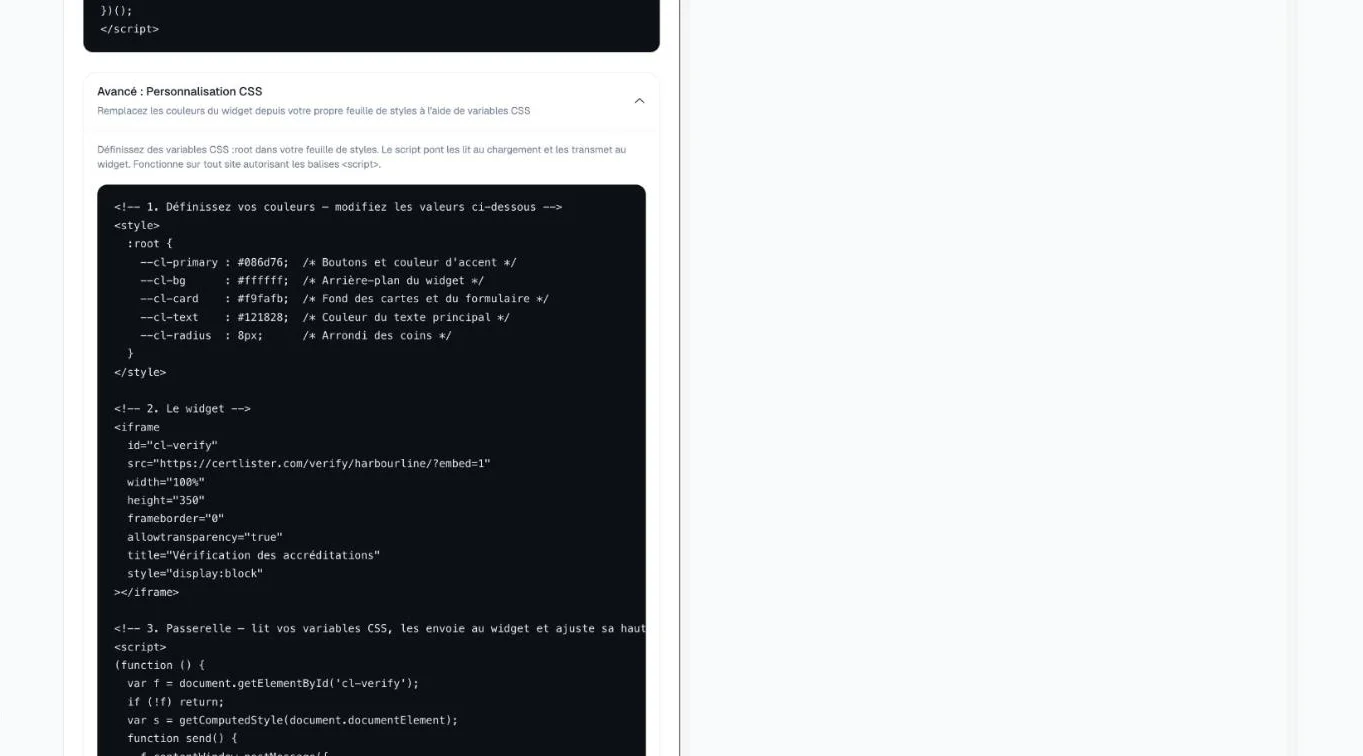 Section Avancé : Personnalisation CSS avec le bloc de variables CSS