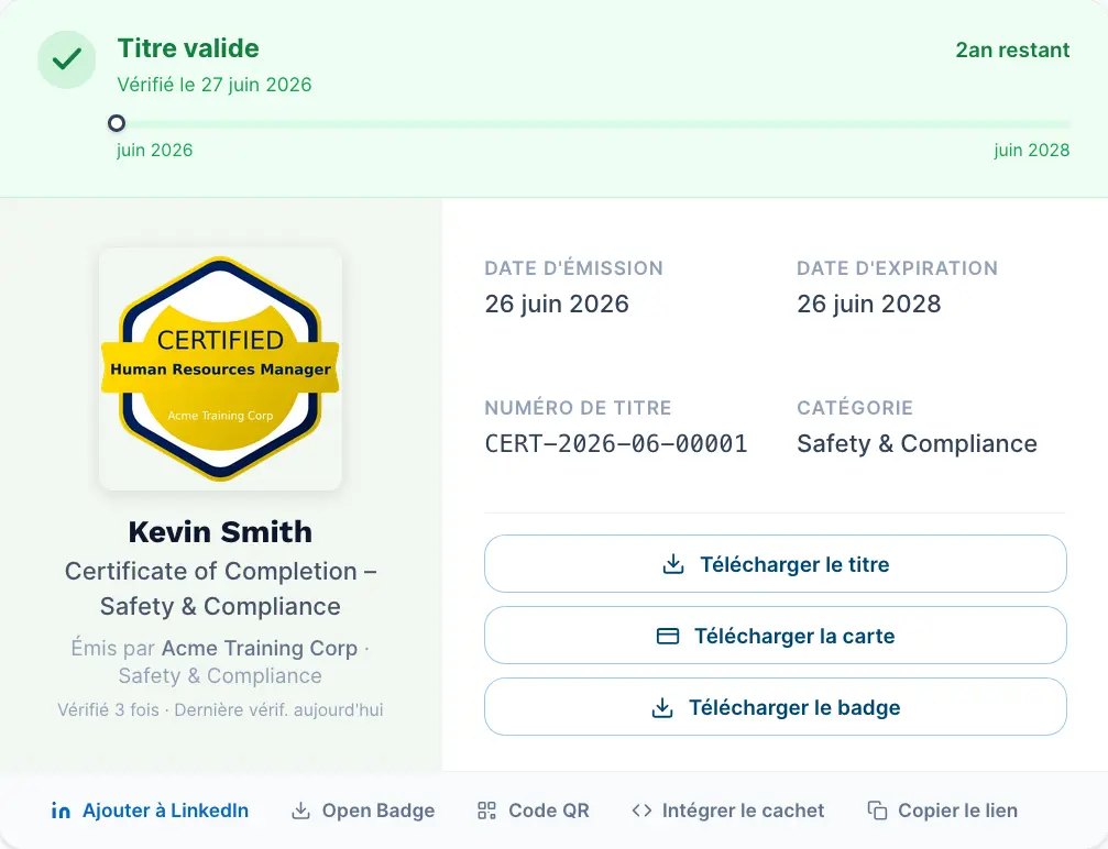 Résultat de vérification pour Kevin Smith