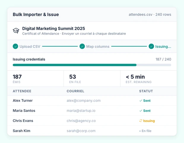 Importation CSV en masse