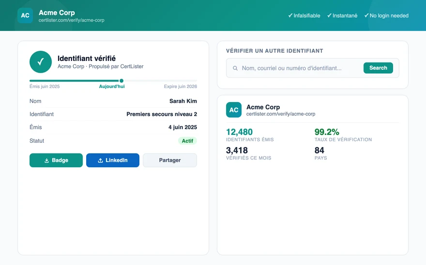 Credential verification portal