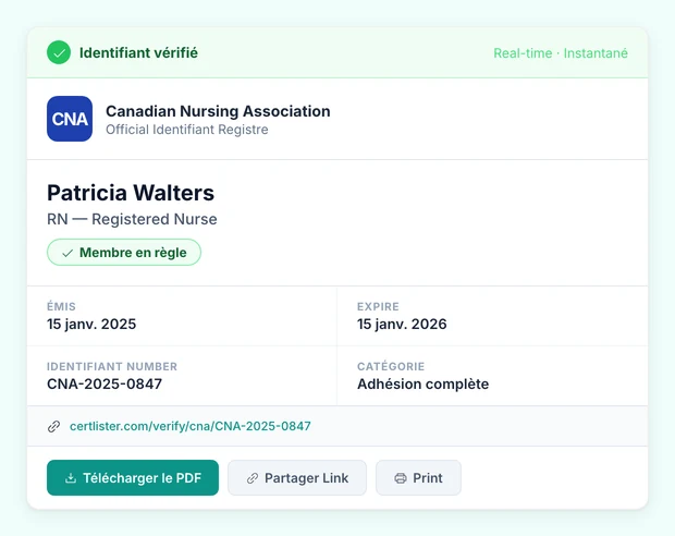 Registre de vérification public