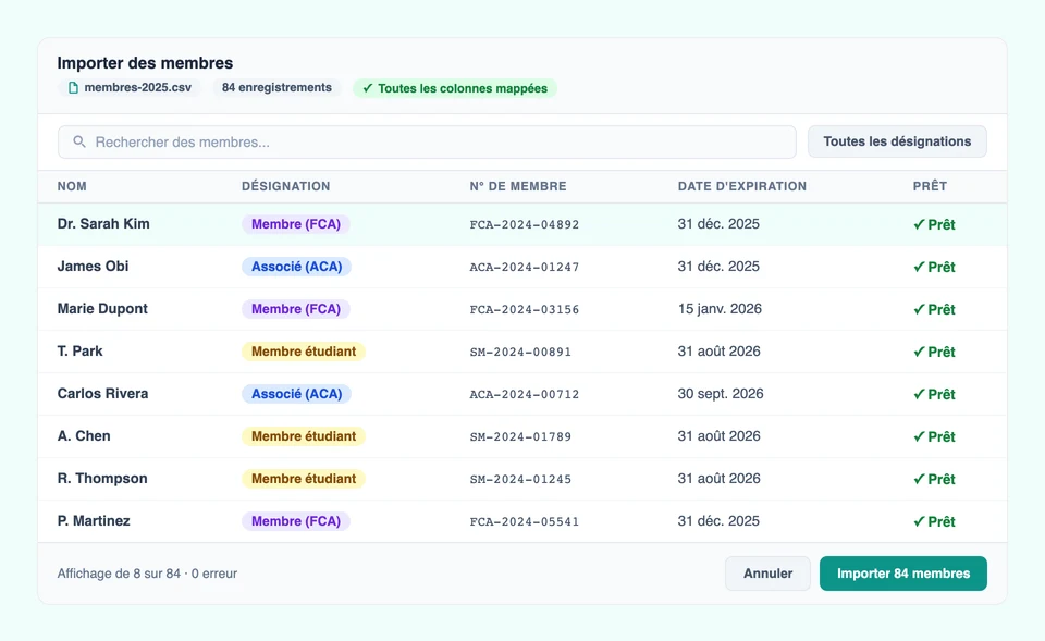 Step 2: Issue credentials to members individually or via CSV import