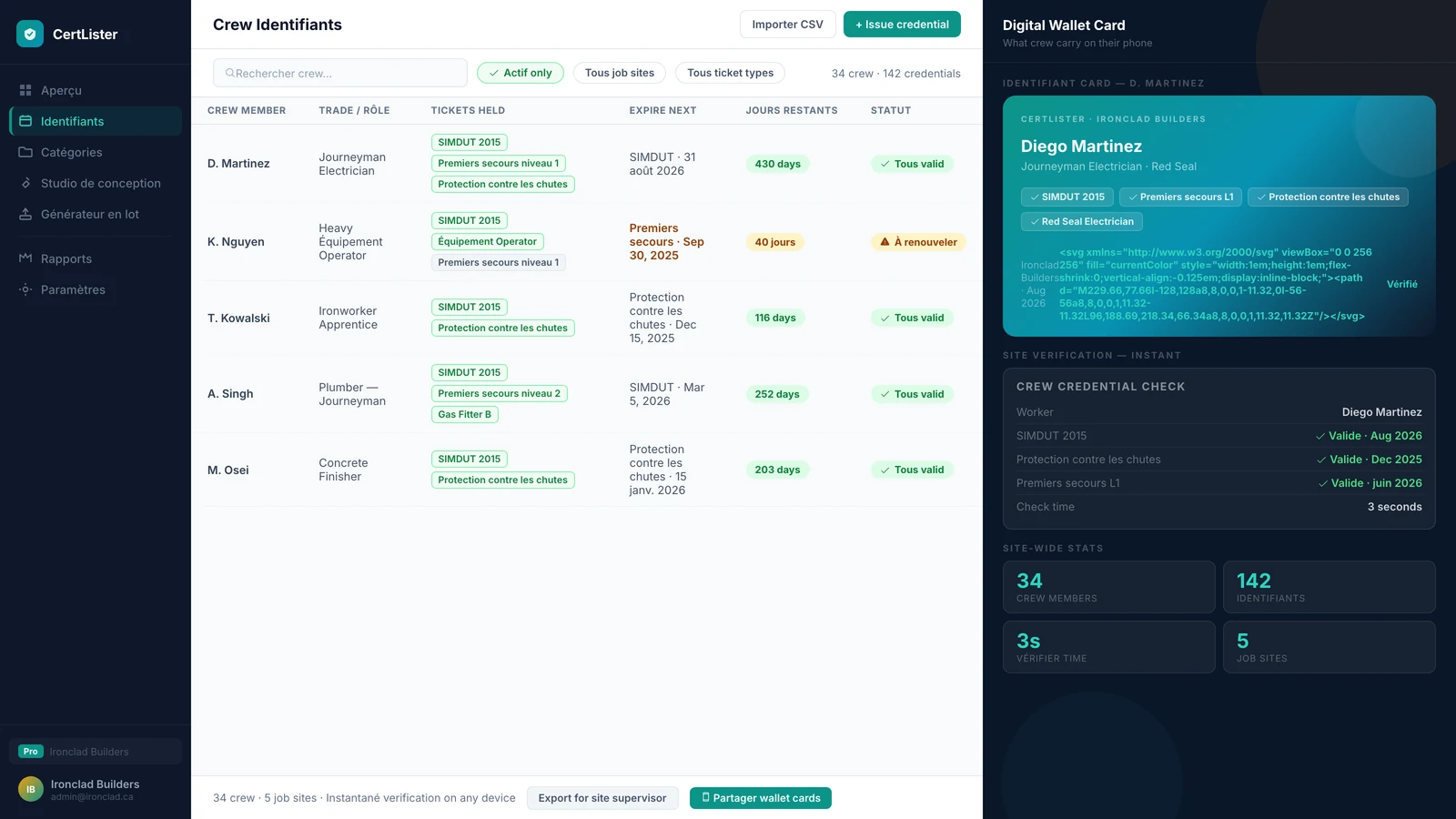 Des attestations numériques qui survivent au chantier