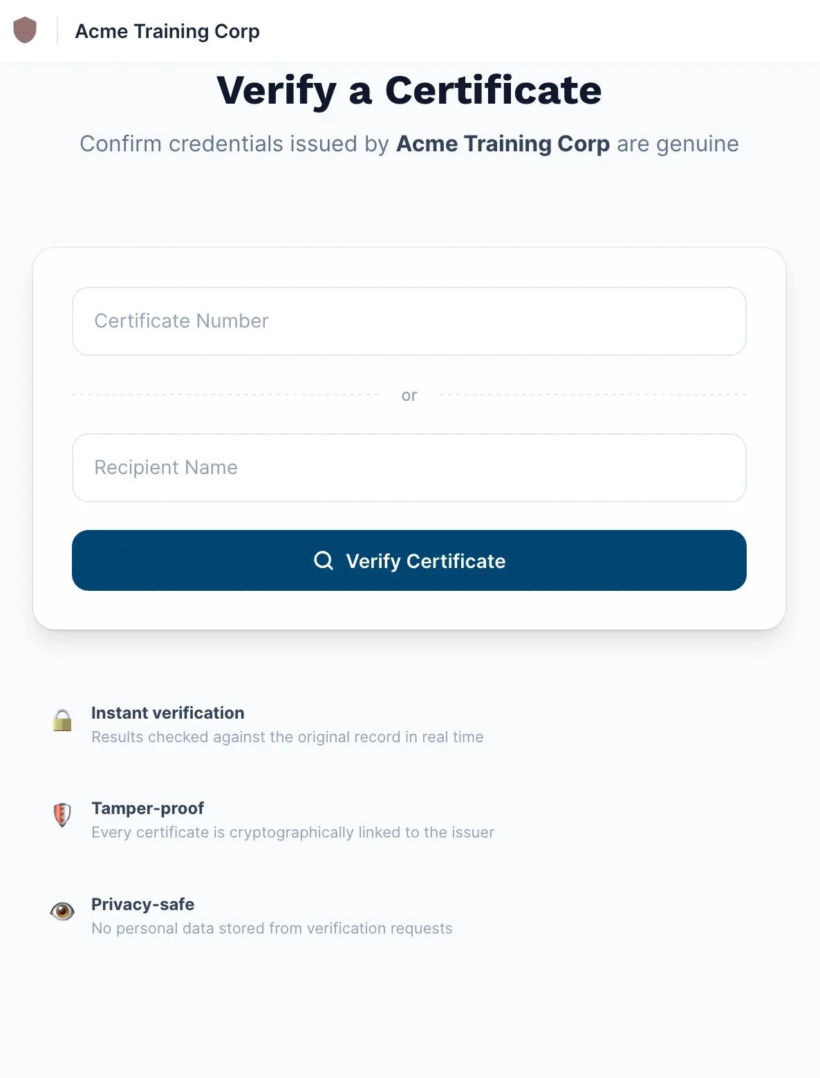 Page de vérification d'attestations CertLister sur mobile — design responsive affichant le résultat de vérification sur un téléphone