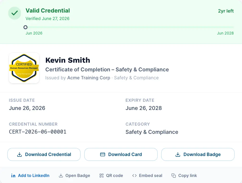 Verification result for Kevin Smith