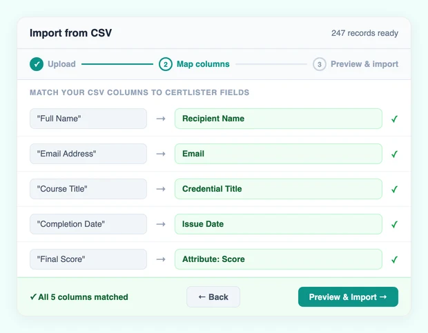 CSV Bulk Import