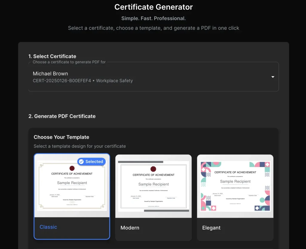 Certificate generator image